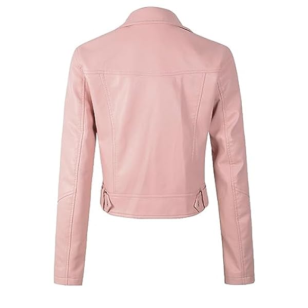 Adhdyuud Vrouwen Motorfiets PU Lederen Jassen Herfst Korte Epaulet Ritsen Jas Zwart Casual Uitloper